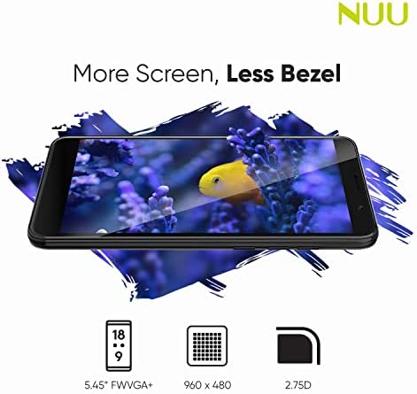 Nuu a10l | סמארטפון LTE 4G LTE | 5.5 תצוגה | 16GB + 2GB RAM | 2500 MAH סוללה | אנדרואיד 12 מהדורת GO | תואם